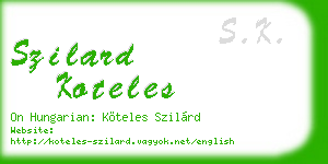 szilard koteles business card