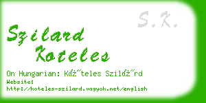 szilard koteles business card